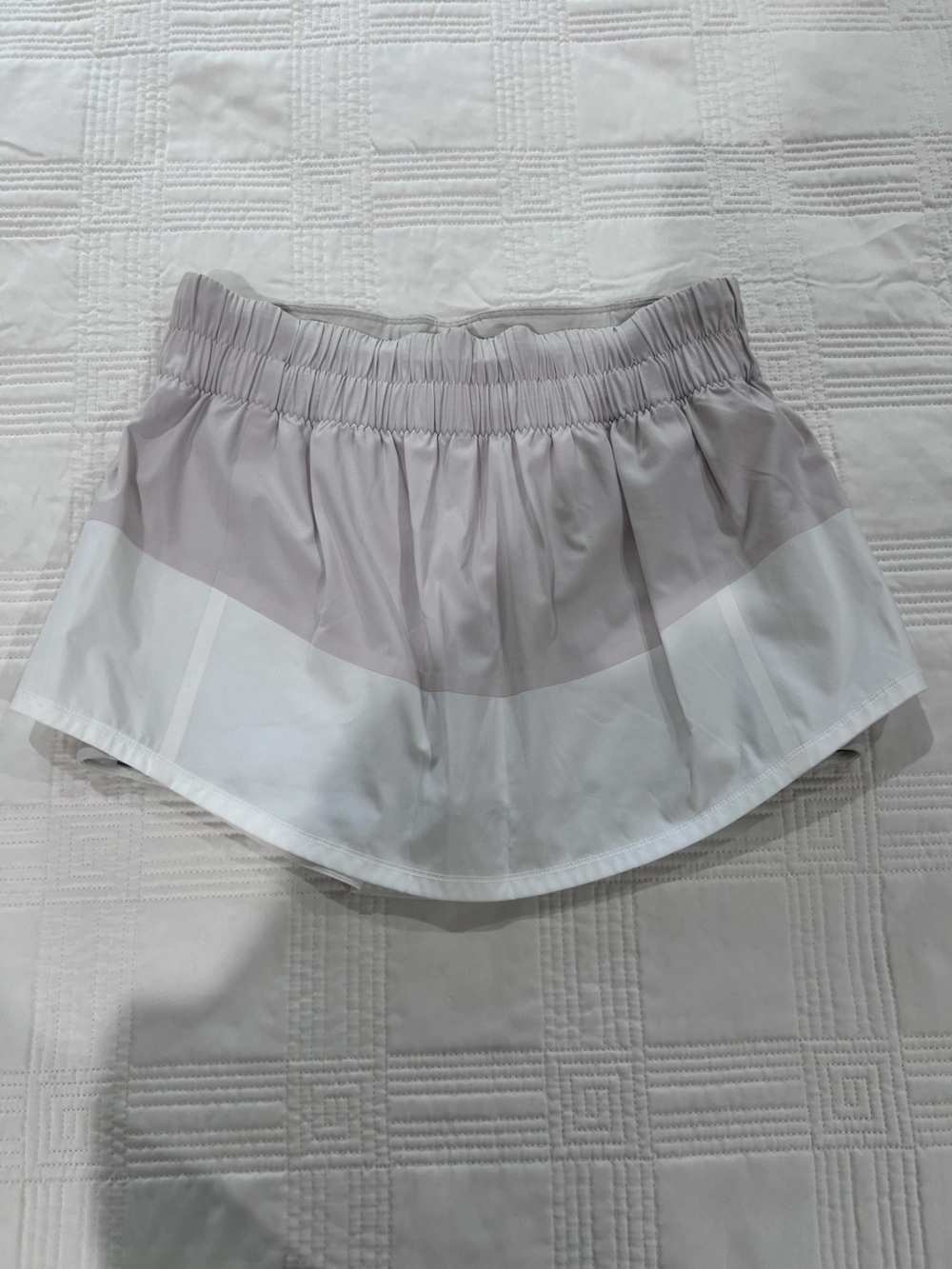 Lululemon Two-Tone Mini Skort in Tan and White